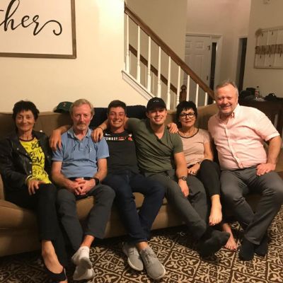 Viktor Hovland and his family took a picture together in their Georgia home.